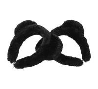 WOONEKY Serrage-tête Oreilles D'ours en Peluche Noir 2pcs, Bandeaux Confortables et Faciles à Entretenir pour Carnaval et Fête Originale
