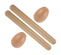WOONEKY Set de Accessoires Percussion Orff Bois Naturel Bâtons Rythmiques et Shakers Œufs pour Garçon Fille Jouets Musicaux Éducatifs Portables et Durables