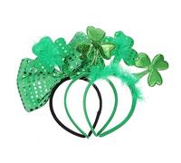 WOONEKY Set de Bandeaux à Cheveux avec Noeud Pailleté Vert pour Fête Saint Patrick Accessoires Confortables et Durables Cosplay et Anniversaire