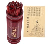 WOONEKY Set de Bâtons de Fortune Chinois avec Seau Bambou Jeu Divinatoire Familial Portable avec Manuel Accessoires Religieux Bois pour Rituels et Méditation
