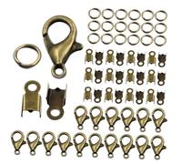 WOONEKY Set de Fournitures pour Fabrication de Bijoux Embouts Cordon Pliables Anneaux Brisés et Fermoirs Pince Homard Accessoires DIY pour Création Collier et Bracelet