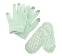 WOONEKY Set de Mitaines et Chaussettes Hydratantes Gel pour Mains Sèches et Abîmées Mitaines Fines et Durables pour Spa Soin Dermatologique Réparateur Hydratation Continue Adaptés pour
