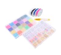 WOONEKY Set de Perles DIY Colorées pour Fabrication de Bijoux Bracelet et Collier Kit Loisirs Créatifs et Portable avec Lettres pour Créations Personnalisées
