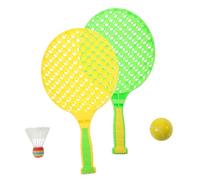 WOONEKY Set de Tennis Garçon Fille avec Balles Raquette Badminton Plastique pour Jeux Intérieur Extérieur Sportif Parent Garçon Fille pour Développement Motricité