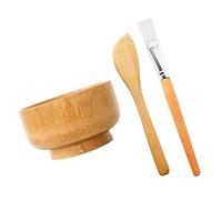 WOONEKY Set Professionnel Outils DIY pour Masque Facial Bois Bol de Beauté avec Pinceau et Spatule Applicateur de Masque Visage Kit Salon à Domicile et Sûr pour Peau Sensible