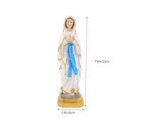 WOONEKY Statue Vierge Résine Ornement Catholique Miniature pour Décoration Jardin Bureau et Fête de Noël Sculpture Religieuse Compacte