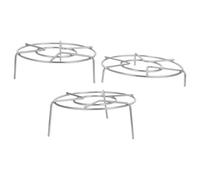 WOONEKY Support Cuisson Vapeur 3 Pièces Acier Inoxydable, Trépied 3 Hauteurs, Diamètre 16cm, pour Cuiseur Électrique et Wok, Accessoire Cuisine Polyvalent