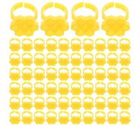 WOONEKY Support de Colle à Faux Cils en Plastique Jaune Portable 7 Compartiments Hexagonaux, Facile à Nettoyer, pour Procédures d'Extension de Cils, Lot de 250 Pièces