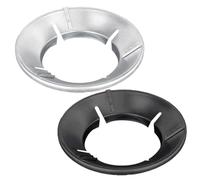 WOONEKY Support De Wok En Métal Coupe-vent Anneau Pour Cuisinières à Gaz Accessoire De Cuisinière Design Ergonomique Antidérapant 2 Pièces Économie D'énergie