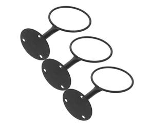WOONEKY Support Mural en Fer Noir Présentoir Polyvalent 3 Pièces pour Organiser et Exposer Ballons pour Panier de Basket et Football la Maison Supermarché