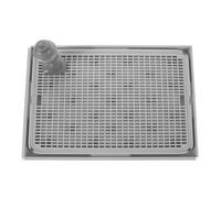 WOONEKY Support pour Tapis Absorbant Chien avec Colonne D’Urine, Bac à Litière Plastique Gris Clair 41,5×28,4 Cm, Poste D’entraînement Propreté Intérieur pour Chiots Petits et Moyens,