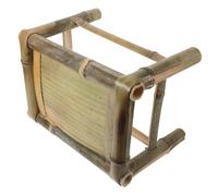 WOONEKY Tabouret en Bambou Classique Charme Intemporel, Matériau Respirant, Usage Polyvalent pour Jardin et Bureaux, Design Vintage Léger Vert