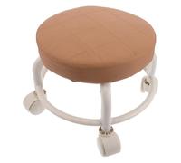 WOONEKY Tabouret Roulant Pivotant à roulettes 1 Petit Simili Cuir Marron Multifonction pour Manucure Spa Salon Repose-Pieds Ergonomique Compact Professionnel