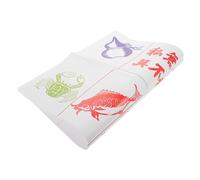 WOONEKY Tapis de Jeu Épais pour Nouvel an Illustrations de Poissons Crevettes et Crabes pour Jeux Traditionnels Chinois et Fêtes Asiatiques