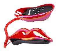 WOONEKY Téléphone Fixe Décoratif Lèvres Rouges Signal Stable Matériau Écologique Ornement Créatif pour Maison Bureau et Hôtel Style Vintage et Fonctionnel