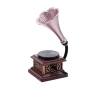 WOONEKY Vintage Phonograph Model Compact Dollhouse Record Player Decoration for Retro Dollhouse Furniture and Collectors