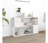 Woonisher Bibliothèque Blanc Brillant 100x24x63 cm Bois d'ingénierie bibliothèque Meuble de Rangement