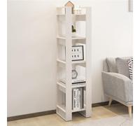Woonisher Bibliothèque/Séparateur de pièce Blanc 41x35x160 cm Pin Massif bibliothèque Meuble de Rangement