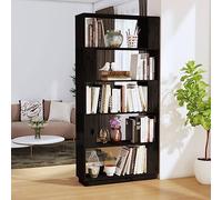 Woonisher Bibliothèque/Séparateur de pièce Noir 80x25x163,5 cm Pin Massif bibliothèque Meuble de Rangement