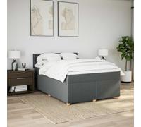 Woonisher Lit à sommier tapissier avec Matelas, Gris foncé, 160 x 200 cm, Tissu, Ressorts ensachés et Polyester Doux, Cadre à Lattes avec Matelas et Espace de Rangement pour des Nuits reposantes.