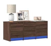 Woonisher Meuble TV avec LED chêne Marron 97x34x40 cm Bois d'ingénierie Ensemble Meuble TV et Table Basse