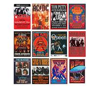 Woonkit Affiche vintage rock band pour l'esthétique de la pièce des années 70, 80 et 90, décoration murale pour chambre à coucher, poster vintage rock mural, collage mural, impression de