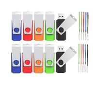 WOOOLKEN Cle USB 8 Go Lot de 10, Clé USB 2.0 Rotative Flash Drive pour PC, Ordinateurs Portables, Ordinateur, TV (5Couleurs, 8Go)