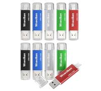 WOOOLKEN Lot de 10 Clés USB C 8 Go, Double Connectique 2 en 1 (Type-C & USB 2.0), Mémoire Flash OTG en Métal, Compatible avec PC, Smartphones et MacBook Pro
