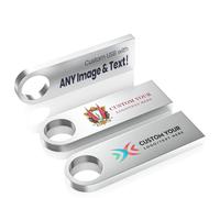 Wooolken Lot de 100 clés USB 2.0 personnalisées en métal avec Gravure de Texte, Motif, Entreprise ou Logo personnalisé, 128 Mo/256 Mo/512 Mo/1 Go/2 Go/4 Go/8 Go/16 Go/32 Go/64 Go/128 Go