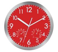 WOOPHEN Horloge murale silencieuse de 30,5 cm, fonctionne à piles, couvercle en verre sans tic-tac, cadre en aluminium argenté, horloge murale pour bureau, maison, salle de bain, cuisine, chambre,