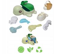 WOOPIE GREEN Set de sable et de bain 2 en 1 vert tortue 8 el. MATIÈRE ORGANIQUE BIODÉGRADABLE