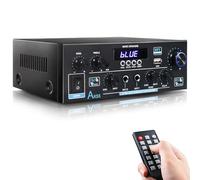 Woopker Amplificateur Bluetooth 5.0 HiFi Stéréo Mini Récepteur Audio Numérique Amplificateur de Puissance avec USB, SD, FM, 2 Microphone Entrée Echo, RCA (AK55)