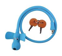 WOOQOTT Antivol à câble de vélo avec clés, antivol de vélo recouvert de silicone pour enfants, cadenas de dessin animé, serrure pour vélo, porte, skateboard, casque et plus encore (bleu, taille L)