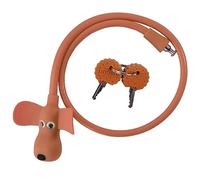 WOOQOTT Antivol de câble de vélo, câble antivol avec clés, antivol de vélo recouvert de silicone pour enfants, antivol de 60 cm pour vélo, porte, skateboard, casque et plus encore (marron, taille L)