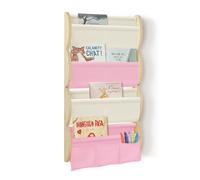 wooshwa Bibliothèque Enfant Etagere Rangement Livre Bibliotheque Enfant Murale Bois 81x43x8cm - Rose