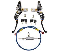 WOOSTAR 22mm Moto CNC Hydraulique Embrayage Kit De Pompe De Frein Levier Maître-Cylindre Tricot Tuyau D'huile Remplacement pour Moto Dirt Bike ATV Argent Blanc