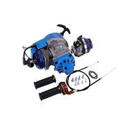 WOOSTAR 44mm Cylindre à Gros Alésage avec Démarreur à Recul avec Carburateur et Filtre à Air Kit Moteur Remplacement pour 2 Temps 43cc 47cc 49cc 52cc Mini Pocket Bike Gas Cyclomoteur Scooter Bleu