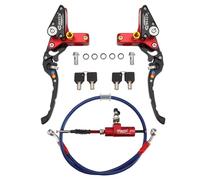 WOOSTAR Motocyclette Kit D'embrayage Hydraulique Maître-Cylindre avec CNC Levier de Frein Remplacement pour YZF 1000R Banshee 350 2001 YZ426F 2017 CRF450R Suzuki GSX650F CR250 Dirt Pit Bike Rouge