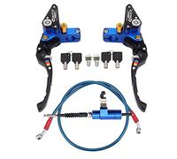 WOOSTAR Motocyclette Kit D'embrayage Hydraulique Maître-Cylindre avec CNC Levier de Frein Remplacement pour YZF 1000R Banshee 350 2001 YZ426F 2017 CRF450R Suzuki GSX650F CR250 Dirt Pit Bike Bleu