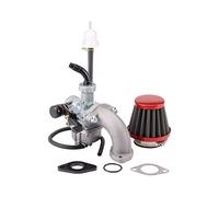 WOOSTAR PZ22 Carburateur 22mm avec Filtre à Air et Tuyau de Collecteur D'admission Remplacement pour 4 Temps 110cc 125cc Dirt Pit Bike ATV Quad Monkey Scooter Go Kart Rouge