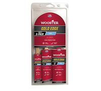 Wooster 5239 Edge Lot de 3 brosses murales en polyester, doré, blanc, 2,54 cm