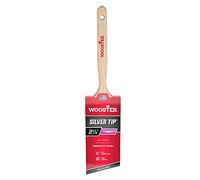 Wooster Brush 5221-2-1/2 Pinceau d'angle à Bout biseauté, 6,3 cm, Sable, Blanc, Argent, 6,3 cm