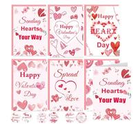 wootile Lot de 24 cartes de Saint-Valentin avec enveloppes - Décorations de Saint-Valentin - Cartes en forme de cœur pour emballage cadeau de Saint-Valentin