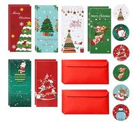 wootile Lot de 24 porte-billets de Noël pour espèces - Cartes de vœux de Noël - Enveloppes pour argent liquide, décoration de Noël pour Noël, vacances et Nouvel An