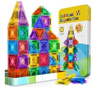 Wootoyz 43 Pièces Construction Magnetique Enfant, Jouet Enfant 3 4 5 6 Ans Jouets de Voyage Cadeau Garcon Fille 3-6 Ans Mini Magnetic Tiles Jeu Enfant 3-6 Ans Tuiles Magnétiques