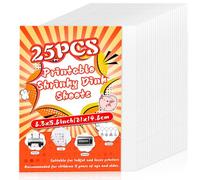WOOWAIR 25 Feuille Plastique Fou, 21x14,8cm Papier Fou, PlastiqueFou Imprimable Ou À Dessiner, Plastique Dingue Set pour DIY, KitPlastique Magique Enfant, Shrink Plastic pour Les Bricolages