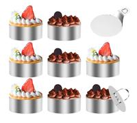 WOOWAIR 8 Pièces Emporte Piece Rond, 8 cm Cercle Patisserie Emporte Pièce Acier Inoxydable, Emporte Piece Rond pour Desserts, Biscuits, Pâtisseries, Gâteaux, Mousses, Bricolage