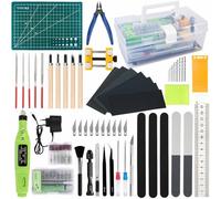 WOOWAIR Gundam Lot de 86 outils de modélisme avec pincettes, lime, foret, outils de polissage, pied à coulisse numérique, pour voiture, avion, modélisme, réparation et fixation
