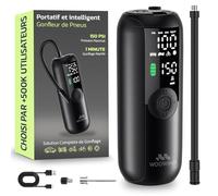 Woowind Gonfleur Pneus Voiture, Vélo, Moto, Arrêt Automatique, 10,3 Bar