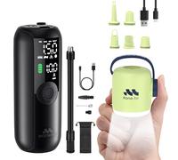 Woowind LP1 + Kona Air-Vert - Bundle Gonfleur de Pneus 150PSI pour Voiture/Vélo et Pompe Électrique 200L/min pour Gonflables Camping avec LED